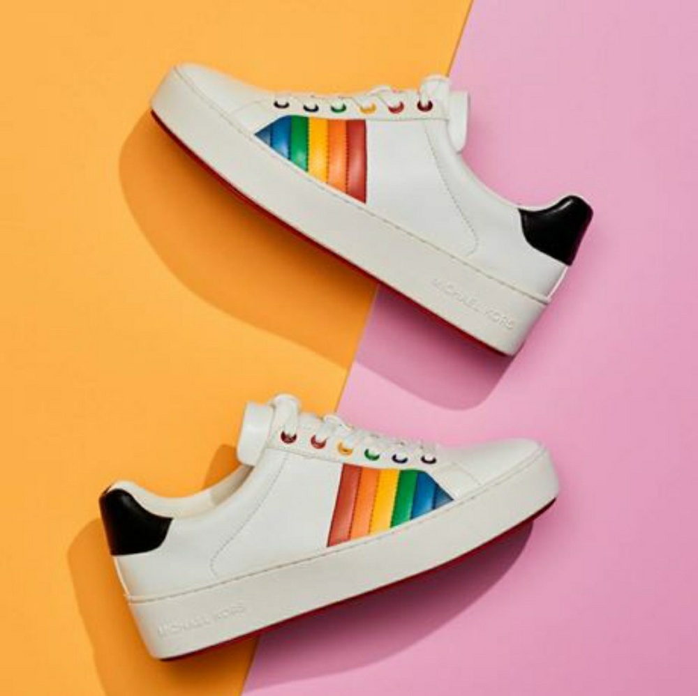 SOLD Michael Kors poppy rainbow leather platform